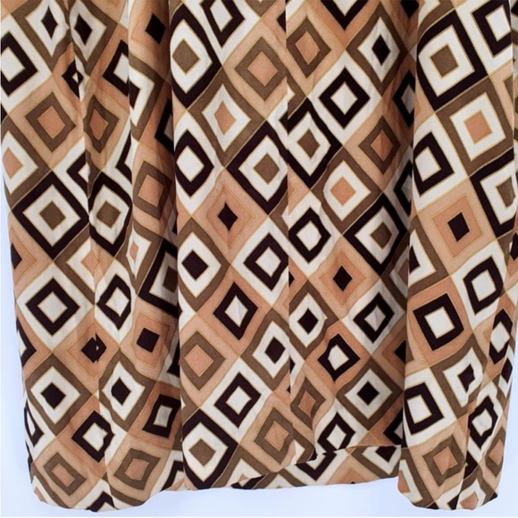 Shoshanna Silk Geometric Slip Dress 8 Gold Chain Strap Y2K 90s Mini Retro - Picture 7 of 12